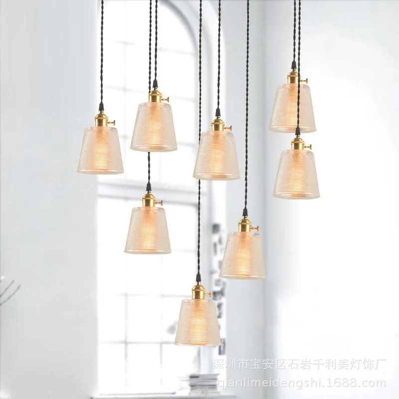

modern luminaria pendente industrial lamp glass Home Decoration E27 Light Fixture LED pendant lights hanging ceiling lamps