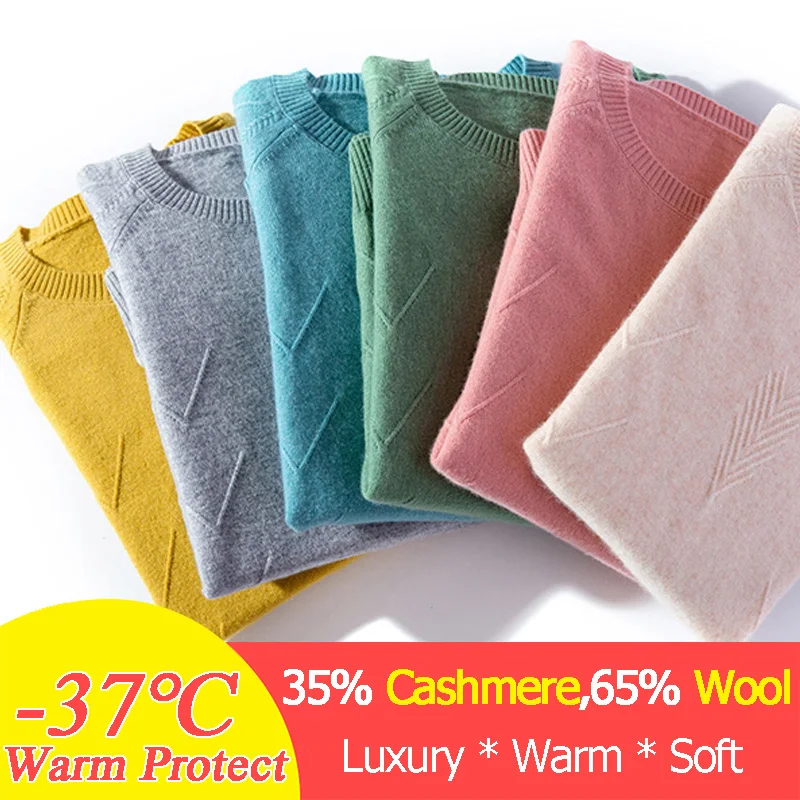 

Geniunes Cashmere Sweater Women 2019 Office Knit Bottoming Shirt Pullover Women Sweater Cables Jacket Loose Jumper Korean Red