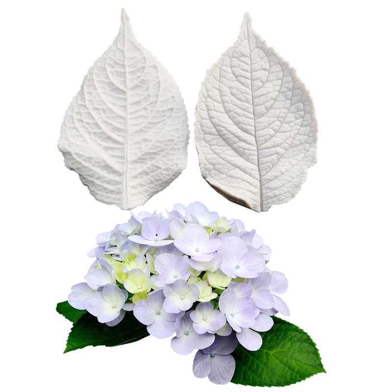 Large Hydrangea Leaf Silicone Mold Fondant Cakes Decorating Mold Sugarcraft Chocolate Baking Tool For Cakes Gumpaste Form M2476