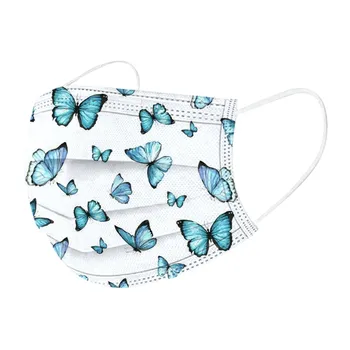 

100pcs Butterfly Printing Disposable Mask Children's Cartoon Masks Disposable 3layer Protective Mascarilla Desechable Mondkapjes