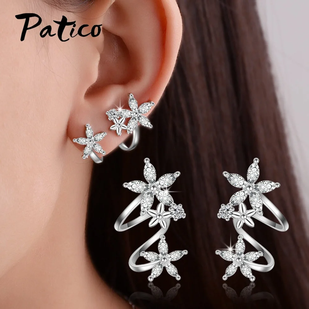 Серьги-Клипсы из серебра 925 пробы с фианитом | Украшения и аксессуары