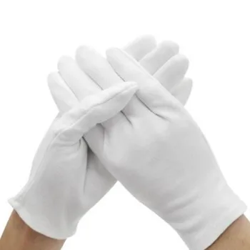 

6 Pairs/Set Unisex White Inspection Cotton Work Gloves Coin Jewelry Lightweight Mittens S M L XL