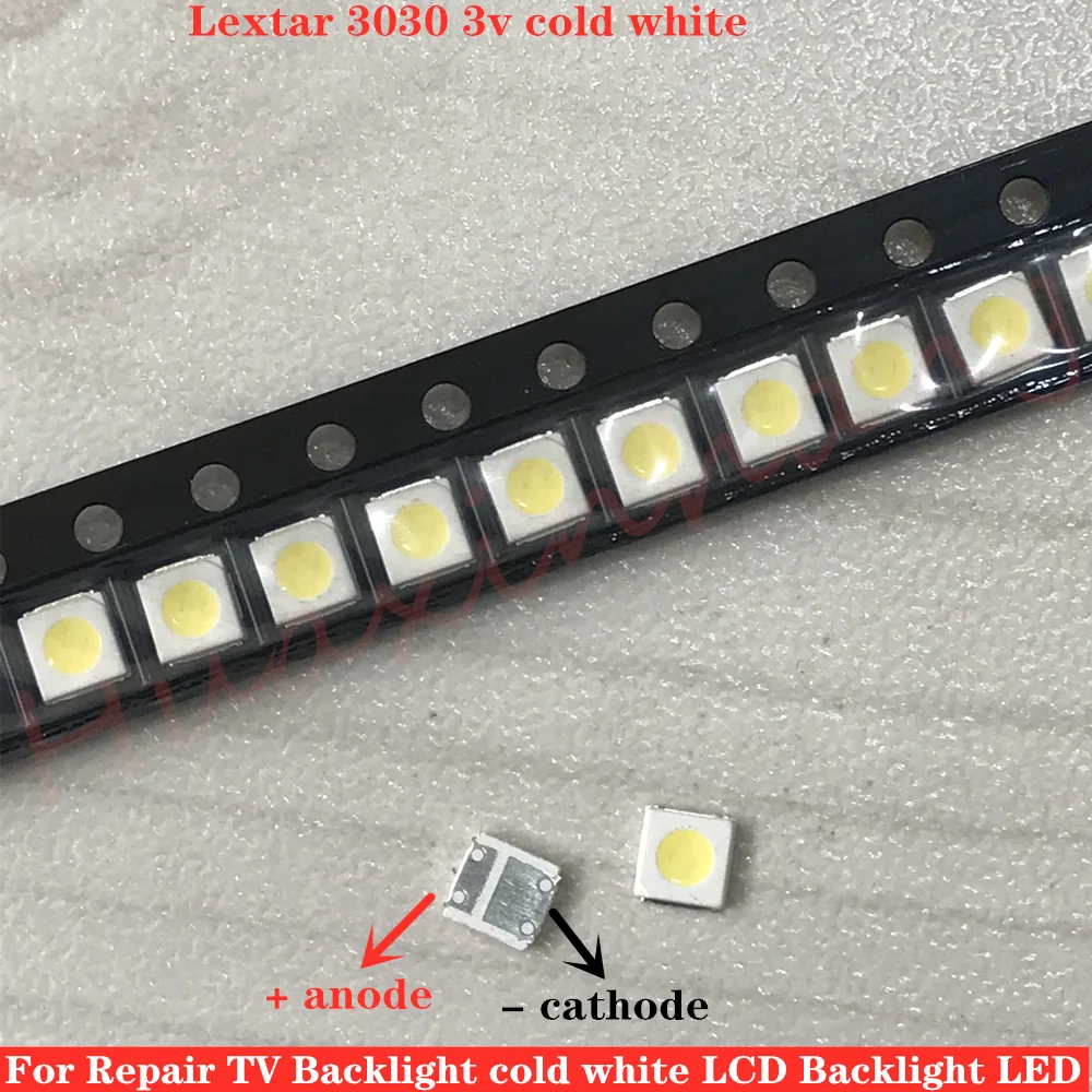 

200pcs Lextar LED Backlight TV High Power LED DOUBLE CHIPS 1W 3V 3030 Cool white PT30A66 TV Application