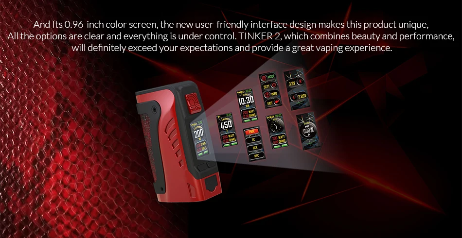 Wismec reuleaux Tinker 2 Коробка мод 200 Вт поддержка Wismec желоб распылитель электронная сигарета Двойной 18650 мод