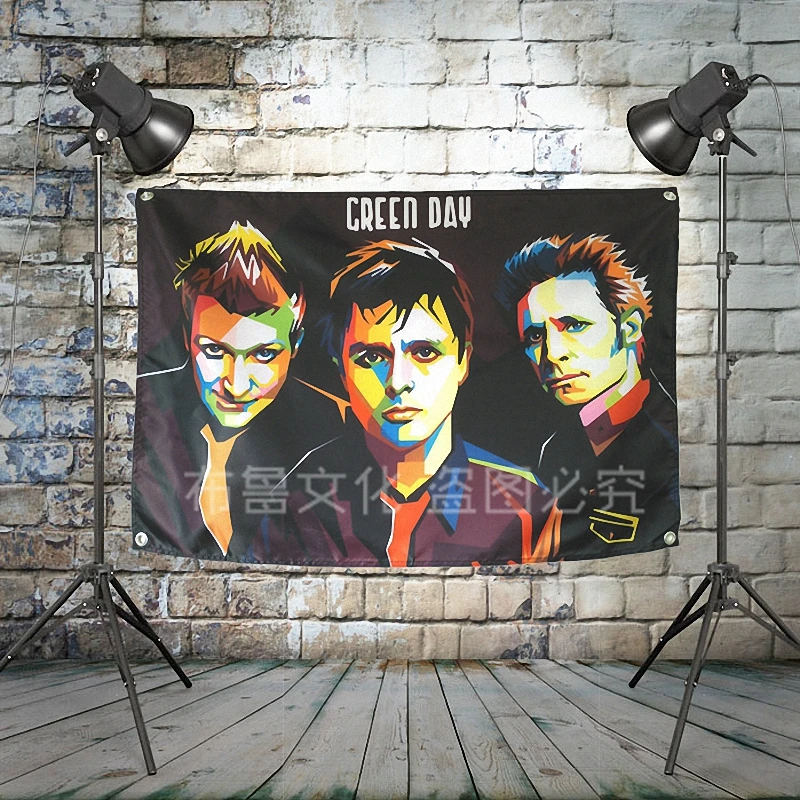 Рок музыки Плакаты Wall Art Наклейки поп-рок флаг группы &amp баннер HD Печать на холсте