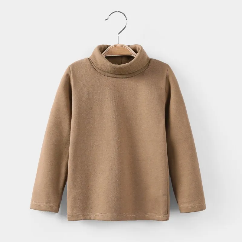 가을 겨울 소녀 스웨터, 면 하이 칼라, 소년 니트 풀오버, 캔디 컬러, 어린이 스웨터, 어린이 Clothing3-14Y, 2024