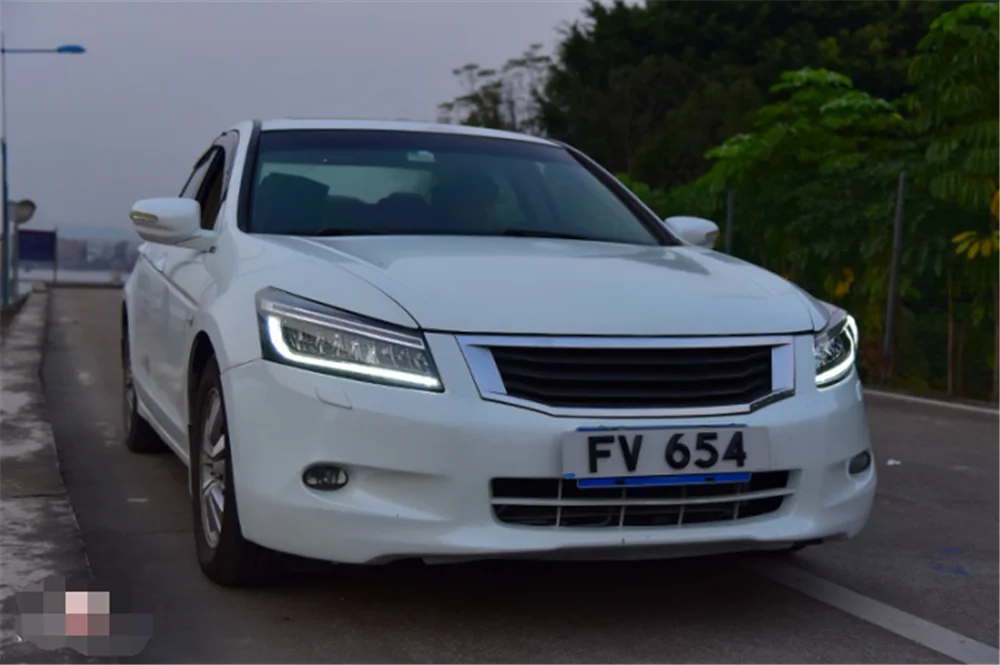 Пара для Honda Accord головной светильник s 2008-2012 Accord светодиодный головной фонарь все светодиодный светильник источник дневные ходовые огни динамический поворот