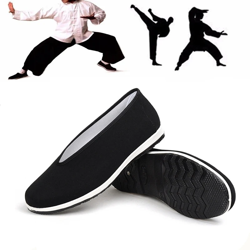 

Tai Chi Shoes Black Martial Arts Kung Fu Shoes Chinese Traditional Cloth Shoes Wushu Sports Fitness Training Sneaker
