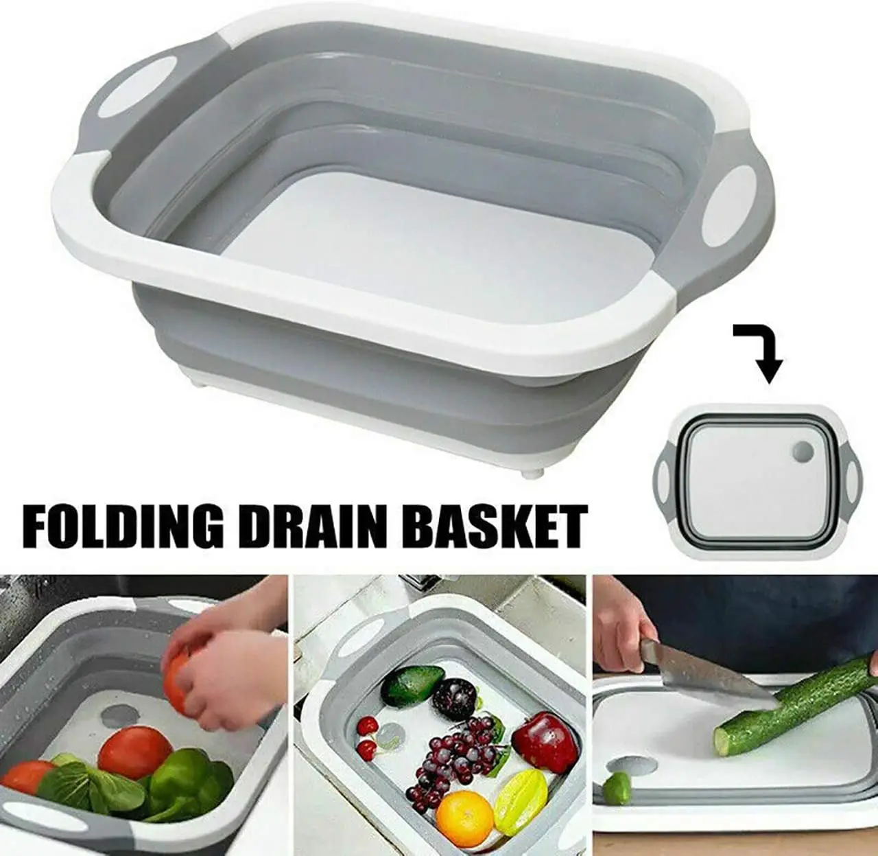 Folding Wash Basin Portable Sink Foot Bucket Plastic Foldable Basin Travel Outdoor Camp