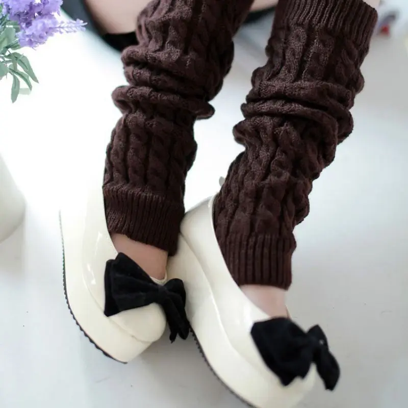 Гетры для женщин; сезон осень-зима; вязаные теплые носки для ног; гетры выше колен