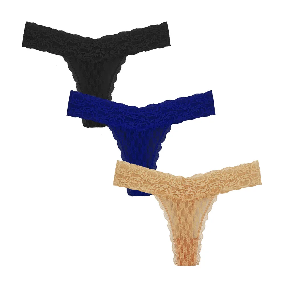 black navy nude 3 шт/лот европейский размер элегантное кружевное нижнее белье Бесшовные стринги v-стринги женские сексуальные хлопковые трусики Нижнее белье Танга дышащие мягкие - Цвет: black navy nude