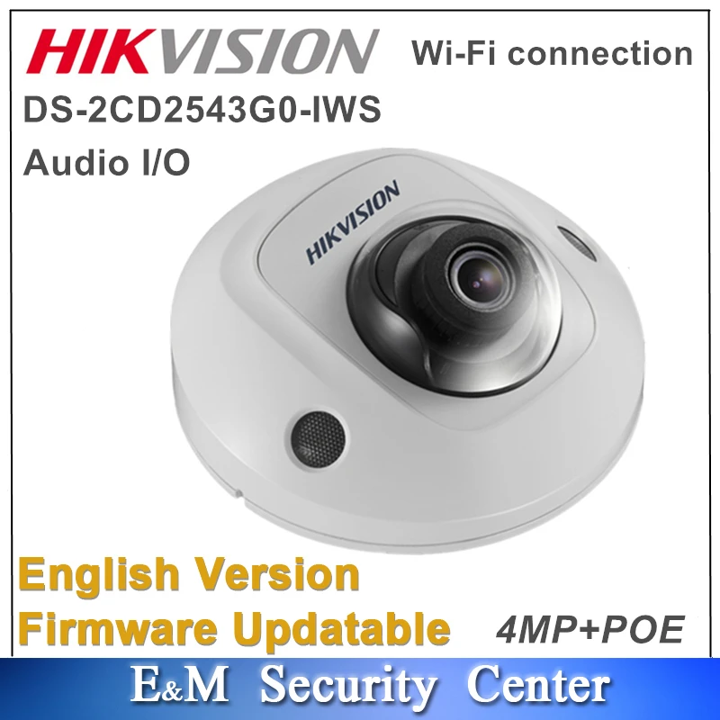 Original Hikvision DS-2CD2543G0-IWS Replace DS-2CD2542FWD-IWS 4MP Audio I/O POE IR IP CCTV Wifi Wireless Mini Dome Camera | Безопасность