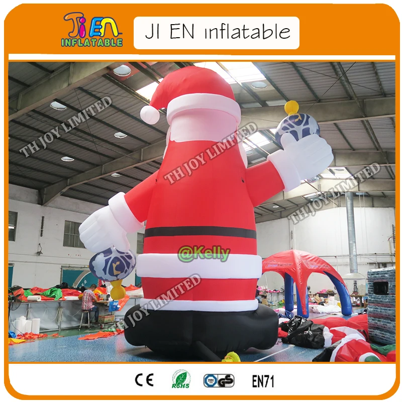 6 м надувная модель Санта Клауса для Рождественского украшения бесплатная