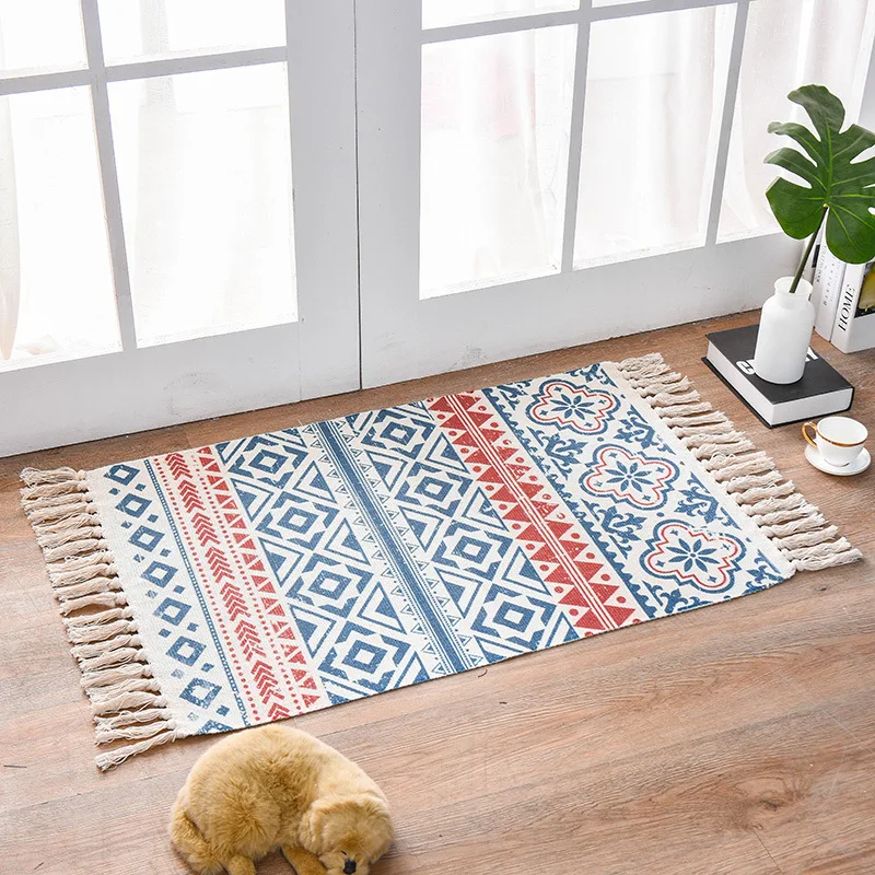 

60x90cm Mat with Tassel Bohemian Home Decor Area Rugs and Carpets for Home Living Room Bedside