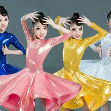 Профессиональное платье для девочек для соревнований по латинским танцам Одежда для танцев сальса/Танго/ча-ча/Румба детский бальный танцевальный костюм