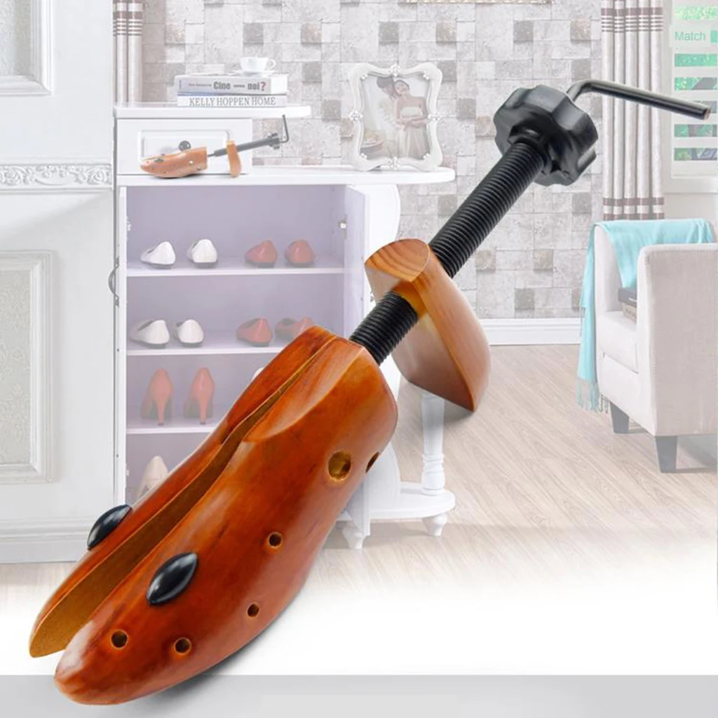 1PC Wooden 2-Way Shoe Stretcher Adjustable Women Men Boot Shoe Extender Keeper