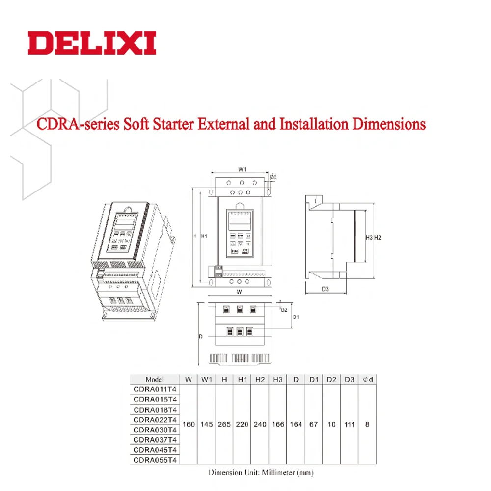 DELIXI Soft starter 3 фазный стартер 380 В 11 кВт 15 18 22 30 45 55 600 контроллер скорости двигателя