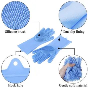 

Silicone Cleaning Gloves For Washing Dishes Accessories Household Gloves Tools Kitchen For Cleaning Dishwashing Glove E4E9
