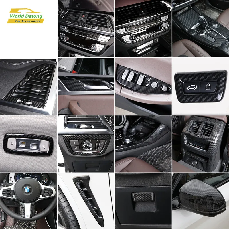 World Datong для BMW 2019 X3 X4 G01 G02 внутренняя отделка из углеродного волокна ABS аксессуары