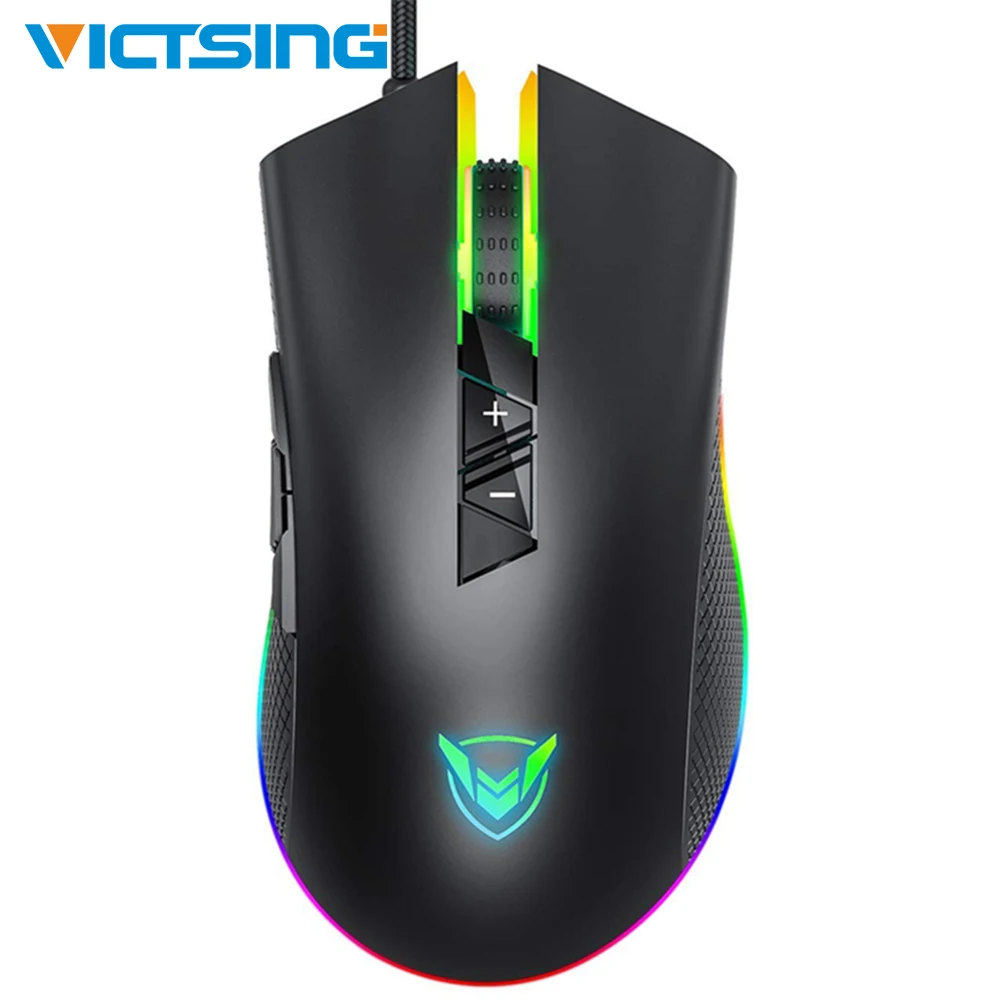 Новинка Проводная игровая мышь VicTsing с регулируемыми кнопками 10000 DPI Chroma RGB
