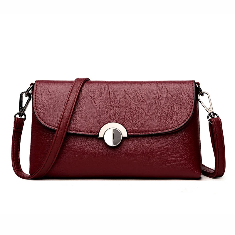 Женская сумка-мессенджер, женские кожаные сумки, Новые однотонные женские сумки от известных брендов, сумка-клатч, женская сумка - Цвет: RED