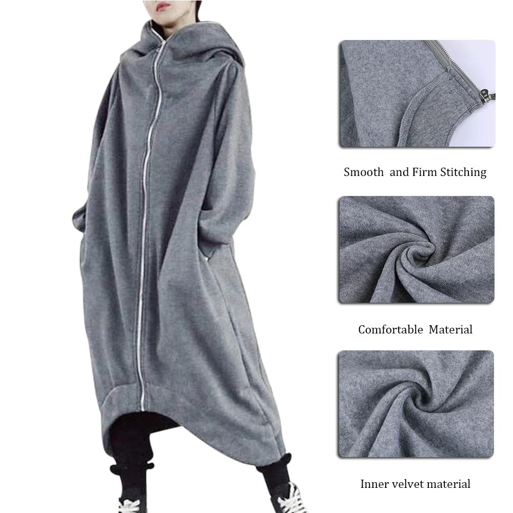 Women Hooded Coat Jackets Plus Size Jackets Female Long Sleeve Zip Street Jackets Ladies Winter Outerwear Thin Windbreakers