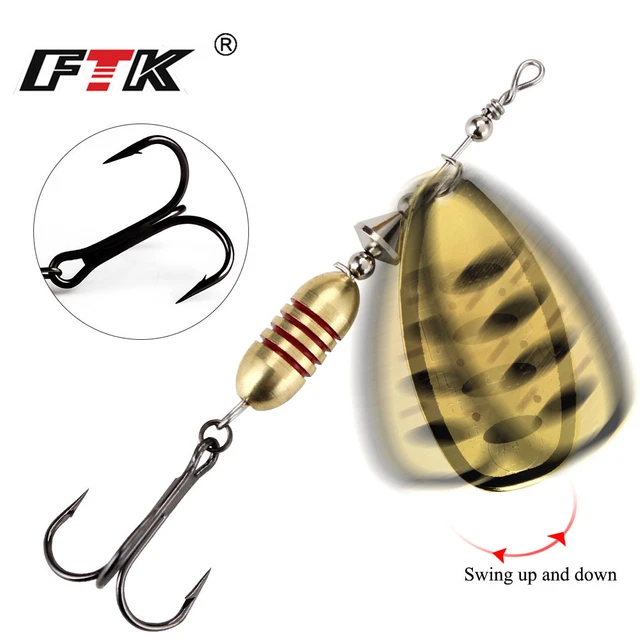 FTK Spinner Bait Fishing Lures Spoon Lure 18g With Feather Treble Hooks 2#  Arttificial Bait Metal Wobblers Pike Tackle - AliExpress