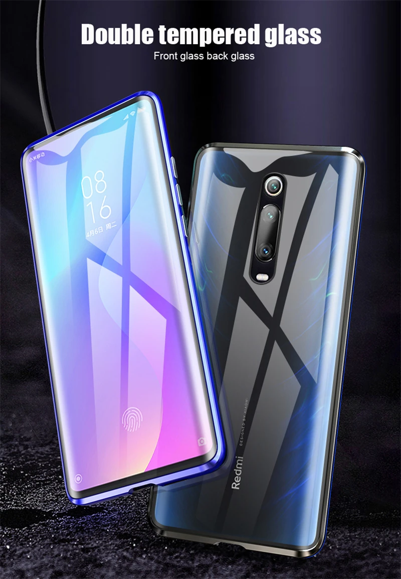 Переднее и заднее магнитное стекло чехол для Xiaomi mi 9T чехол 360 полный корпус защитный магнит прозрачная задняя крышка mi 9T Pro Чехол 9 t