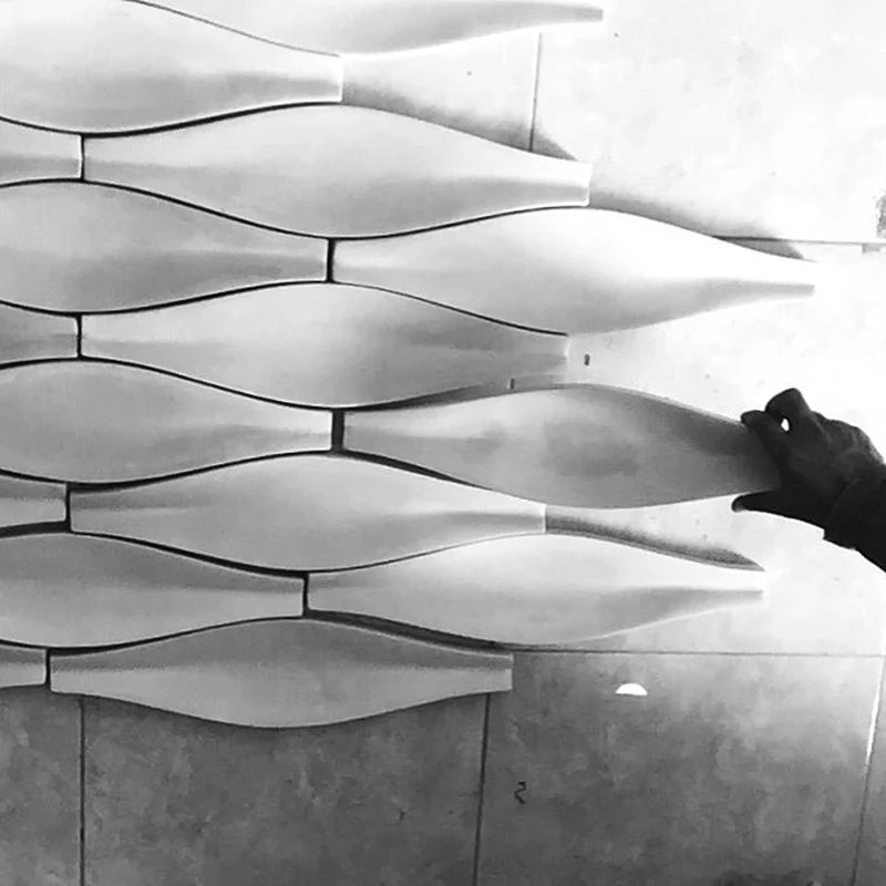 Geometric design concrete wall tile silicone mold cement TV background wall paste mold plaster decorative tile