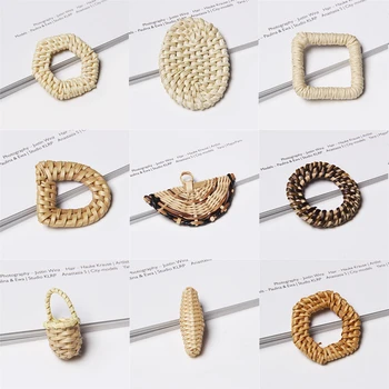 

Earring jewelry making Asymmetric Weave Rattan charm pendant diy finding Drop earring BOHO Handmade Dangle earrings Accessories