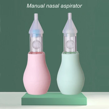 

Portable Baby Manual Nasal Aspirator Silicone Nose Mucus Cleaner Suction Soft Tip Snot Sucker Pump