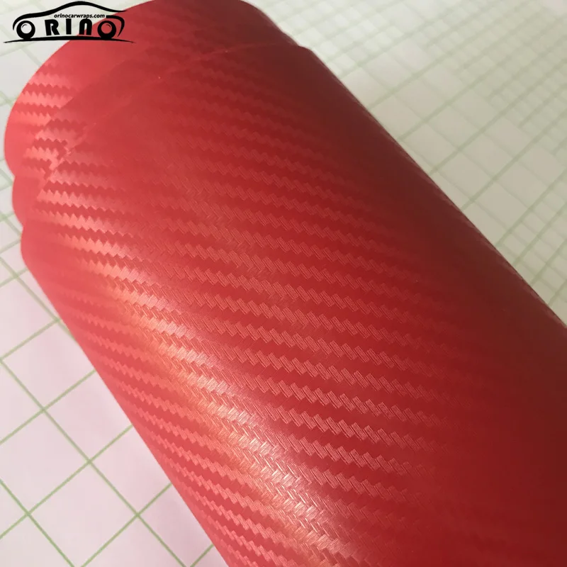 Red 3D Carbon Fiber Vinyl Film Wrap-5