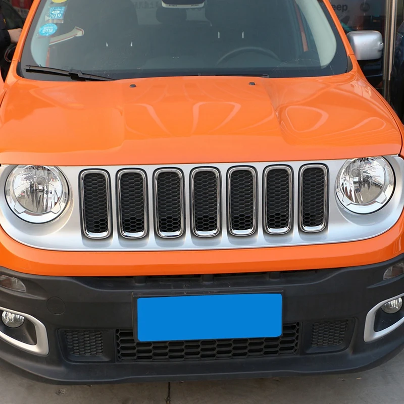 7 шт. ABS передняя решетка вставки для радиаторной решетки для Jeep Renegade