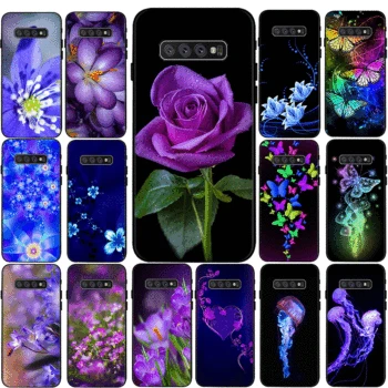

Phone Case for Samsung Galaxy S20 Ultra S8 S9 S10 Plus S10E Samsung S6 S7 Edge New Cute Infinity Purple Rose Flower Butterfly