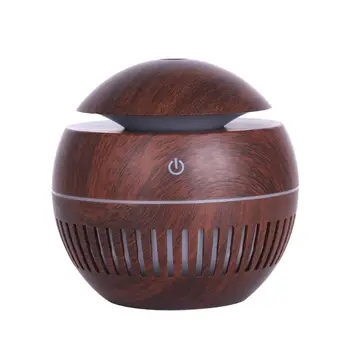 

USB Mini Aroma Diffuser Essential Oil Air Humidifier Wood Grain Purifier w/ LED