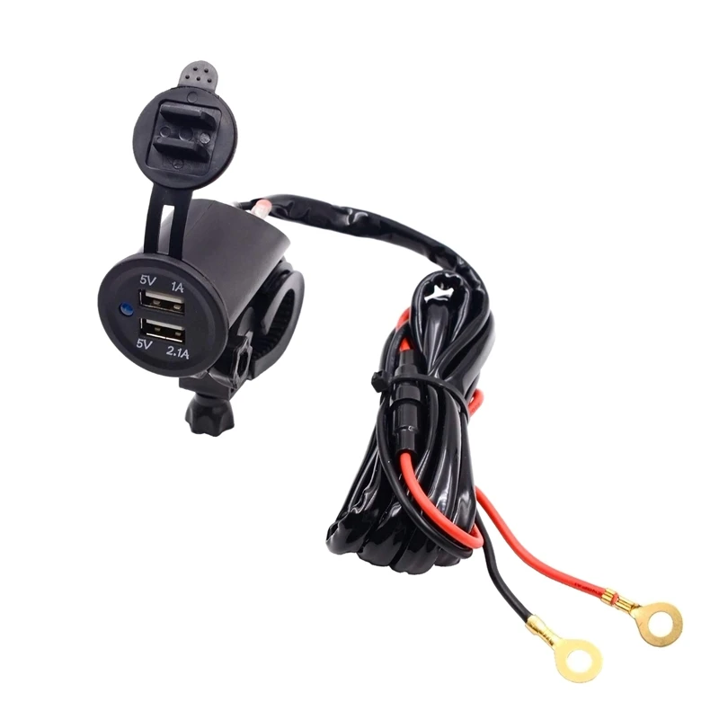 

Waterproof 12V Dual Usb Motorcycle Handlebar Install Charger Motorcycle Charger Socket Port