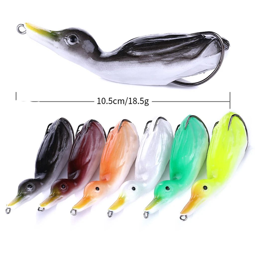 Perfeclan 2pcs 10.5cm Artificial Duck Fishing Lure Soft Silicone Sinking Wobblers Frog Baits Pesca Pike Carp Fishing Lures Tool