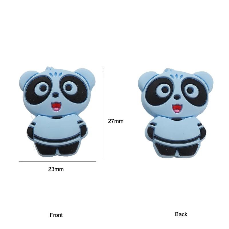 Chenkai 50PCS Mini Panda Shaped Silicone Lovely Beads BPA Free For DIY Baby Making Sensory Jewelry Necklace Chain Food Grad