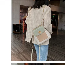 Двойная Сумка через плечо для девочек Новая модная вышитая линия с цепью на одно плечо сумка для девочек