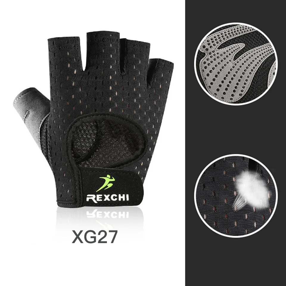 XG27 Black Профессиональные перчатки для тренажерного зала, фитнеса, силовой атлетики, для женщин и мужчин, Кроссфит, тренировки, бодибилдинга, половина пальцев, защита рук - Цвет: XG27 Black