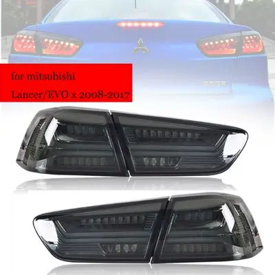 Светодиодный задний фонарь для Mit-subishi Lancer/EVOx 2005- Левая Правая сторона светодиодный задний свет, обратный светильник поворотный сигнальный светильник - Цвет: BLACK