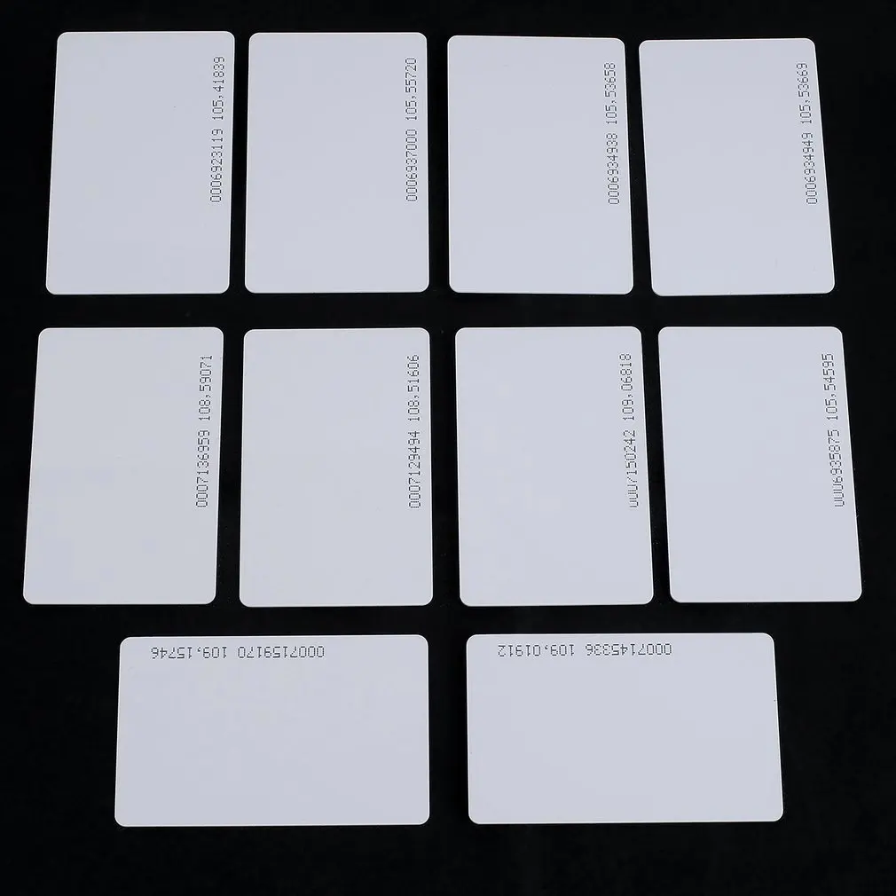 10 шт. 125 кГц EM4100/TK4100 RFID проксимити ID смарт-карты 0,85 мм тонкие карты для ID и контроля доступа высокое качество