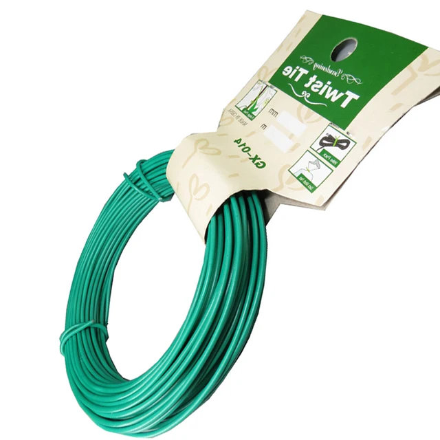 1 Darab 12/15 M Plant Twist Tie Zöld Műanyag Bevonatkábelkötegek Kertészkedéshez És Kültéri Használathoz Csavaró Kerti Kellékek - Image 5