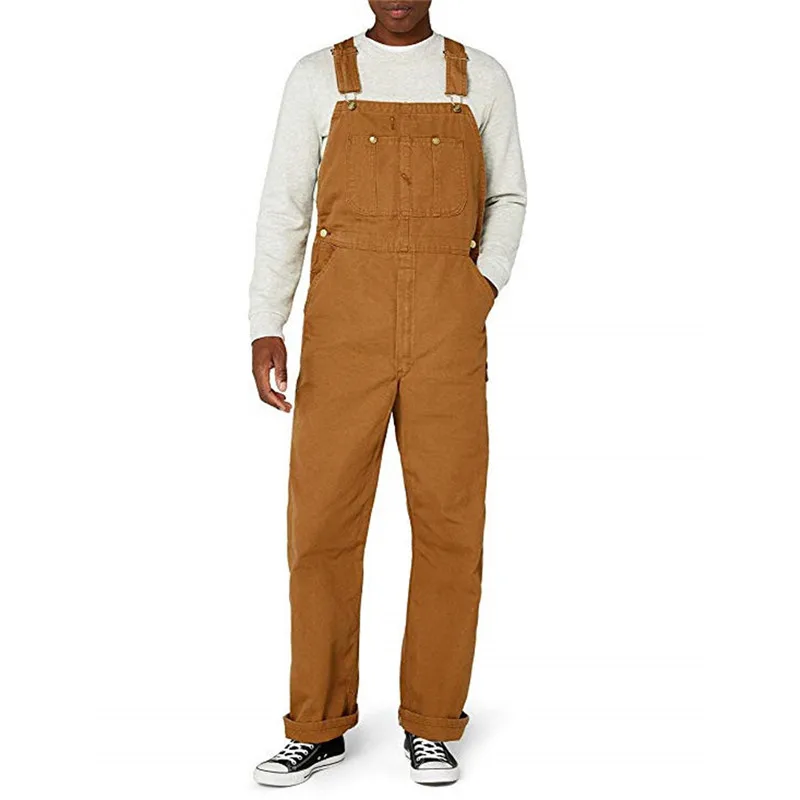 Khaki JAYCOSIN мужские новые модные повседневные джинсовые Рабочие Комбинезоны с карманами на подтяжках модные мужские джинсовые свободные штаны - Цвет: Khaki