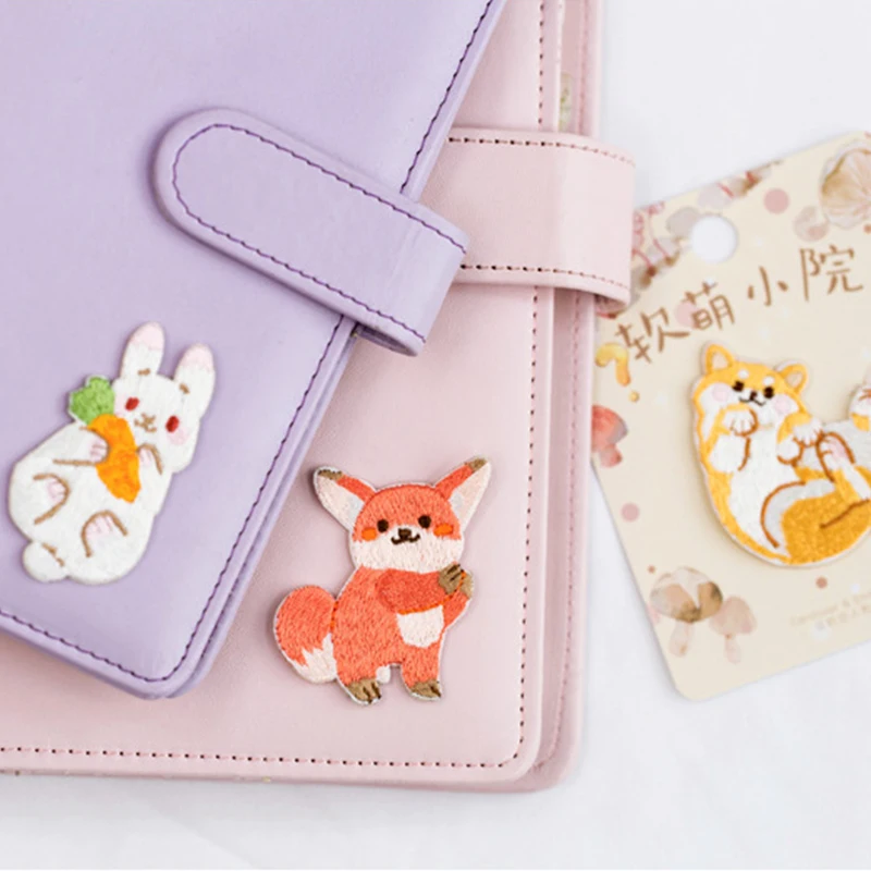 Cute Embroidery Stickers kawaii Sticker DIY Decorative Journal Cover Storage Bag Scrapbooking Stationery School Ofiice Supply