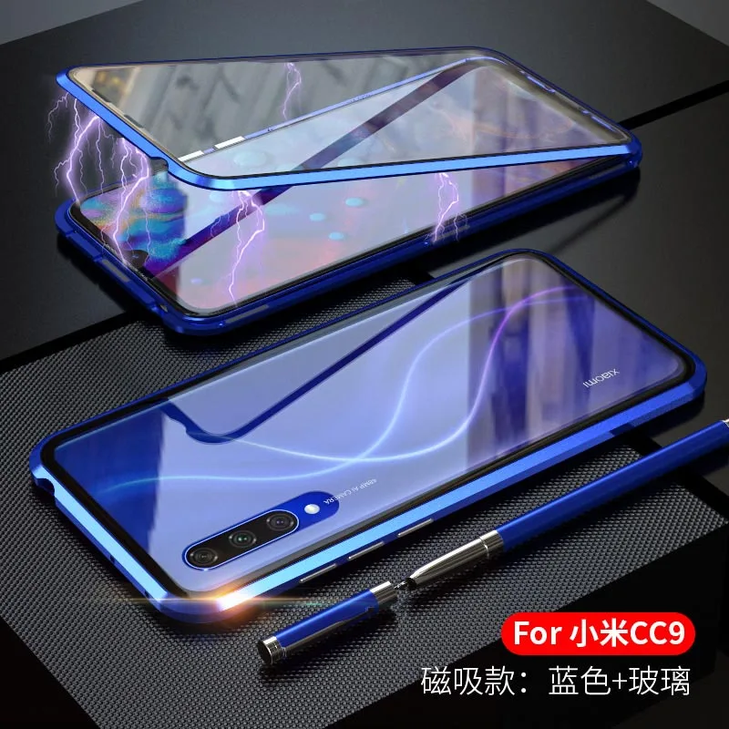 Магнитный чехол для Xiaomi mi CC9 CC9e mi 9 9SE с двойным боковым закаленным стеклом 360 градусов, металлический бампер для Xiao mi 9T Pro