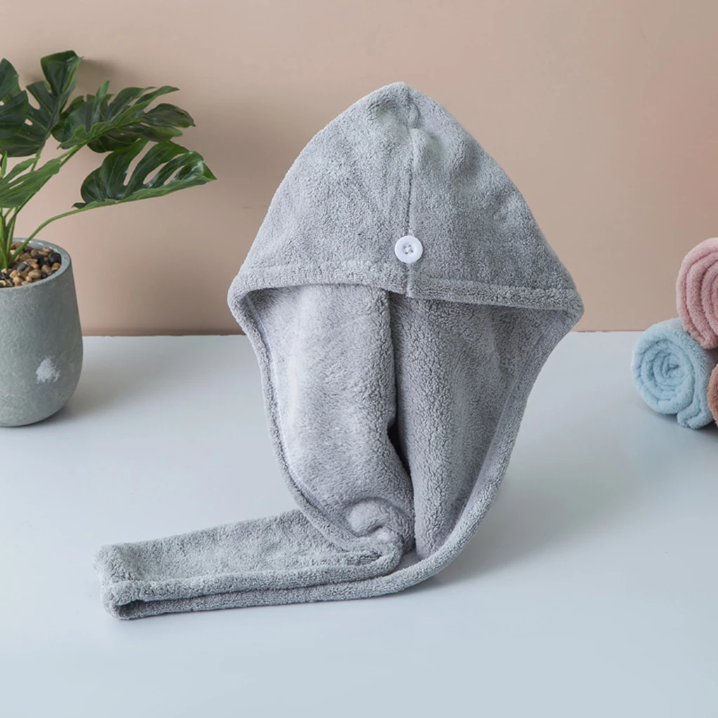 Women Hair Towel Hair Drying Cap Super Absorbent Microfiber Bathroom Bath Towel Salon Towel Dry Hair Hat