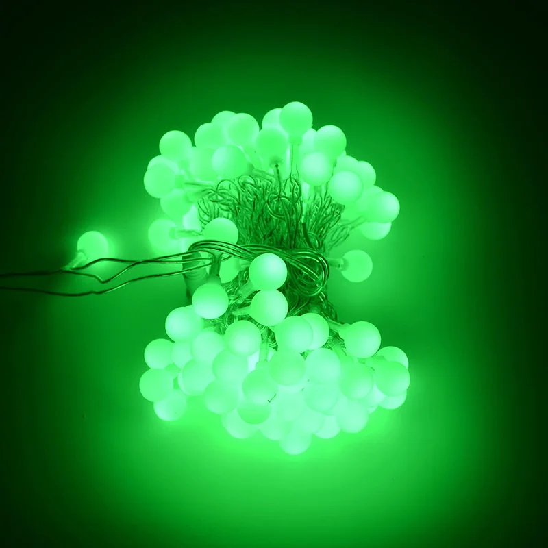 10m 100LEDs led string ball light garden fairy lights hallowen led chain holiday decorations xmas lighting - Испускаемый цвет: Зеленый