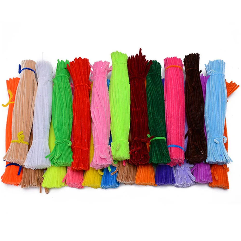 100pcs Kids Creative Colorful Diy Plush Chenille Sticks Chenille Stem Pipe Cleaner Stems Educational Toys Crafts For Children