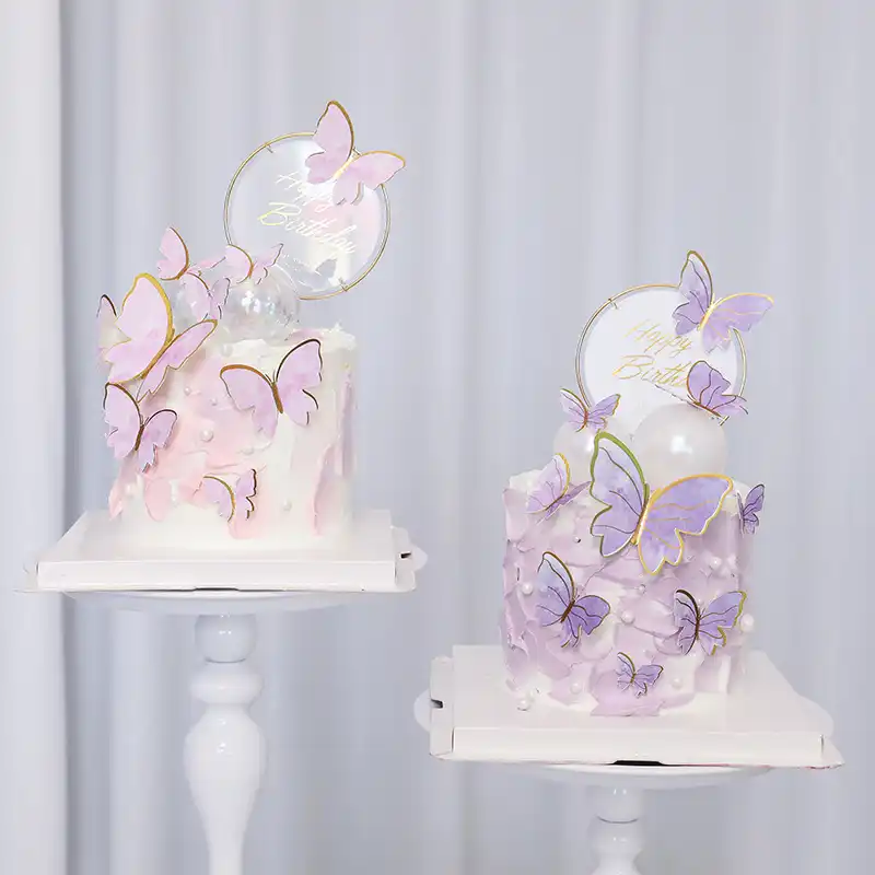 Cuisine Arts De La Table Maison Papillons Essbar Muffin Gateau Aufleger Tortenbild Fete D Anniversaire Decoration 3d